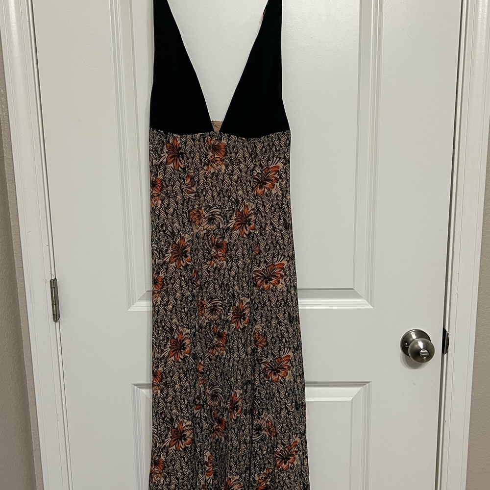 Free People Floral Black and Orange Women's Dress